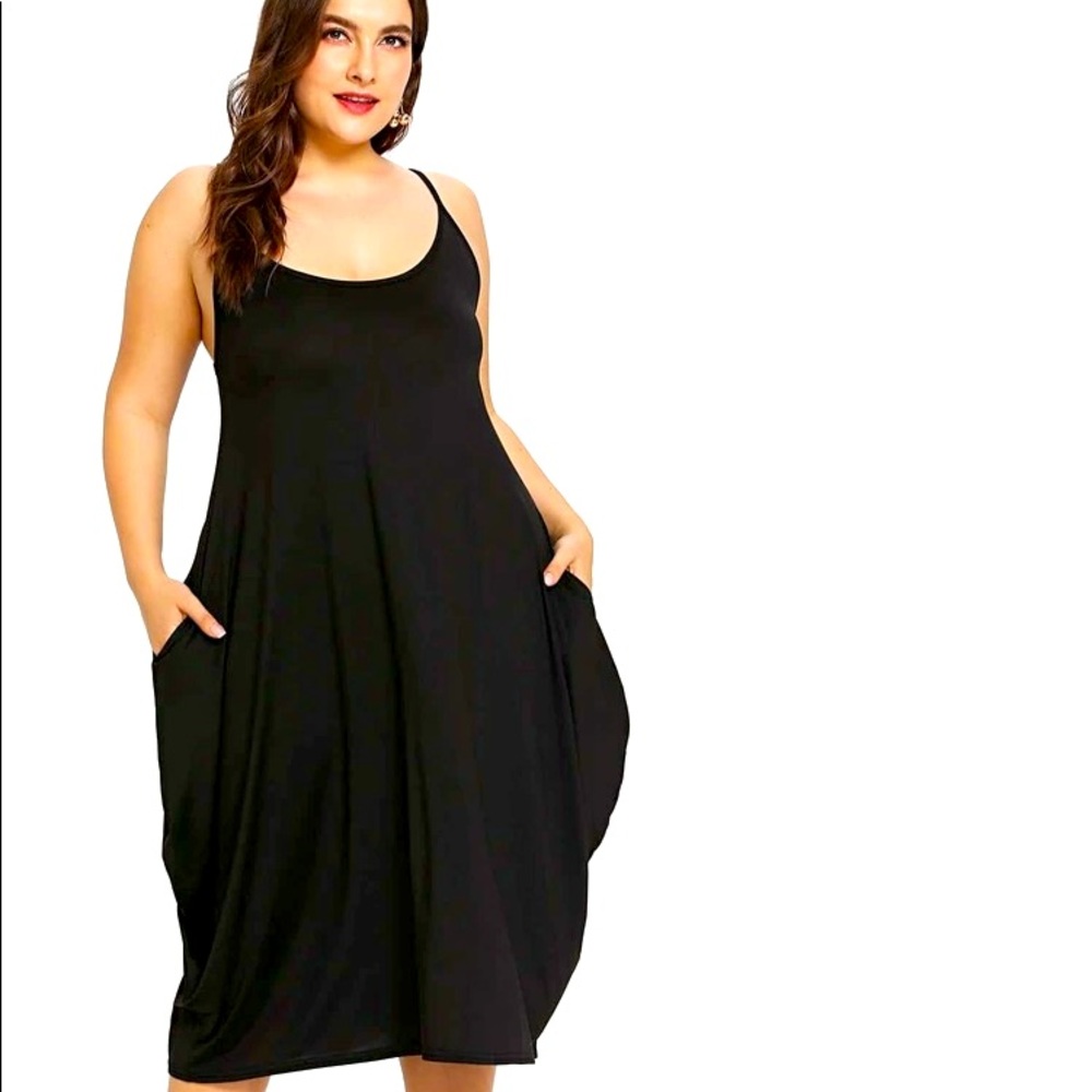 Hidden Pocket Solid Cami Dress